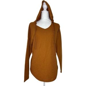 Morhuduck Women V Neck Hoodie Long Sleeve
Sweatshirt Drawstring Pullover Rust Lg